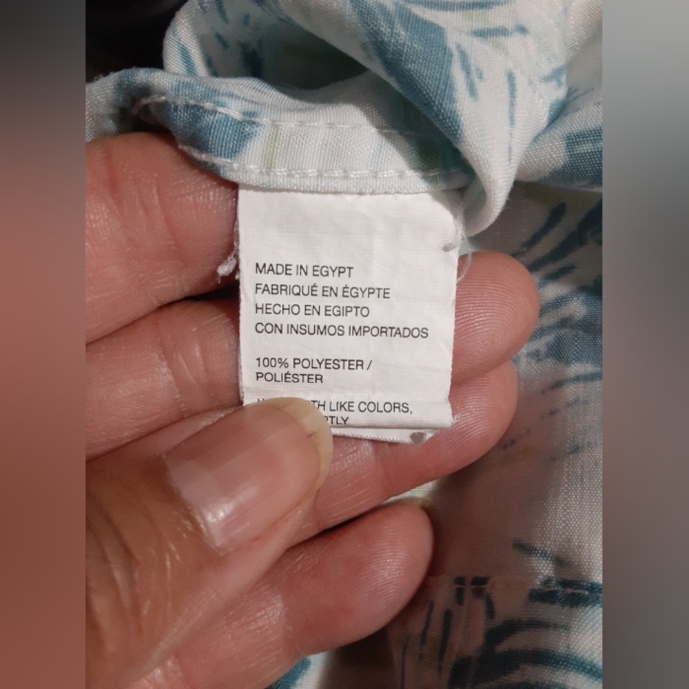 Van Heusen Men's Shirt Short Sleeve Button UP Aqua Floral Tropic Design Size 4XL - Picture 7 of 7